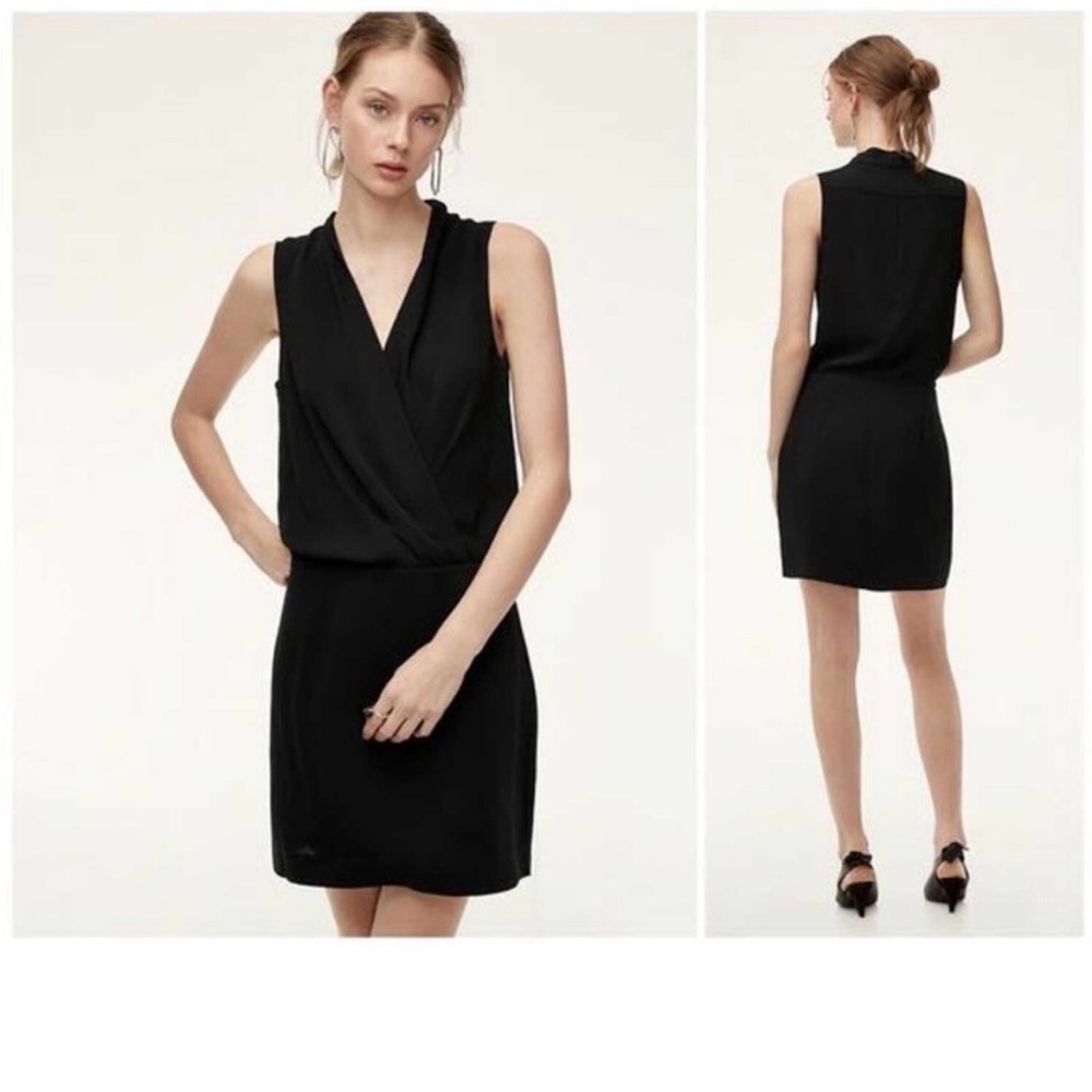 Aritzia Babaton Phoenix Faux Wrap Sleeveless Mini black Dress size 2